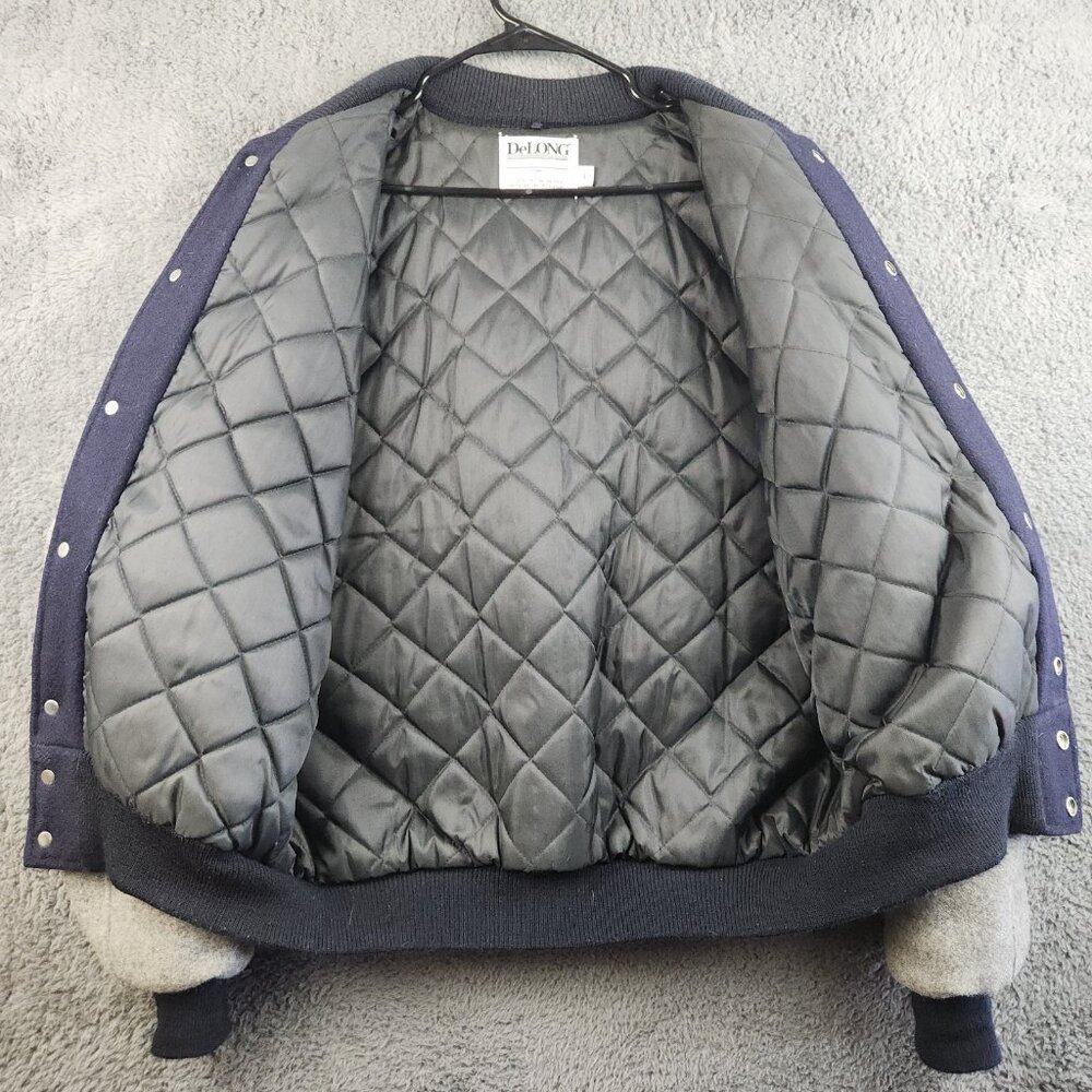 Vintage Bomber Varsity Jacket Men's Large Two Toned Wool 90's Quilted Gorpcore - Picture 10 of 14